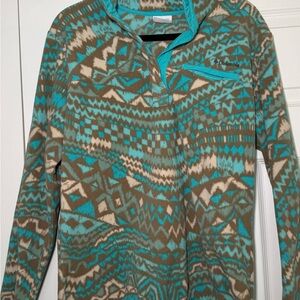 Columbia Women's Turquoise and Beige Geometric Jacket